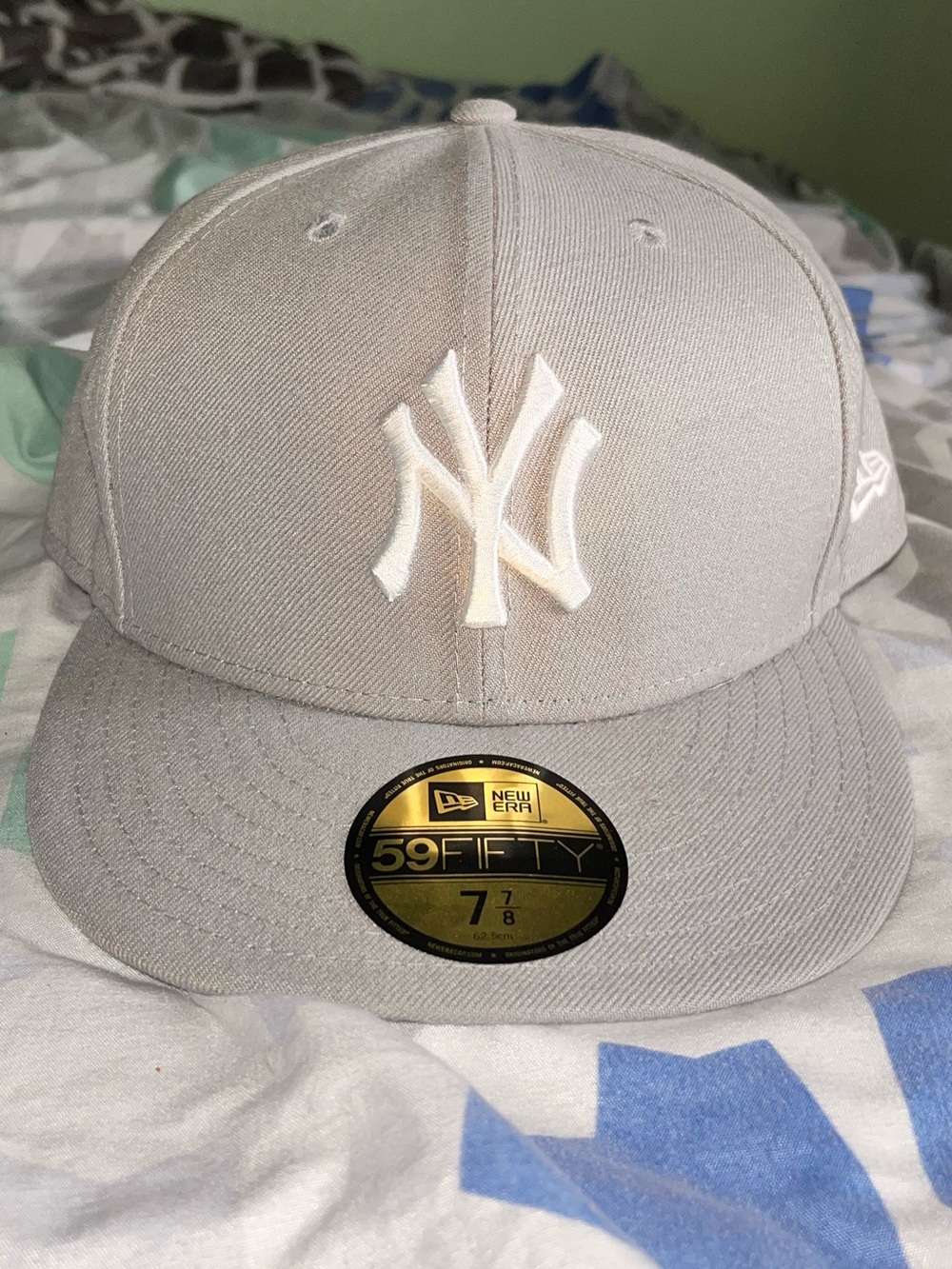 New Era Black and White 7 1/8 Fitted Cap Interior Label